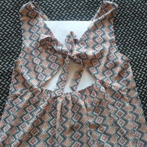 Tie Open Back Cut Out Sleeveless Blouse Tank Top